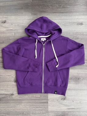 AMERICAN GIANT Womens Midweight Full Zip Hoodie Small Majesty Purple Fleece 90s